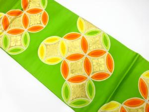 アンティーク　花七宝模様織り出し袋帯（材料）